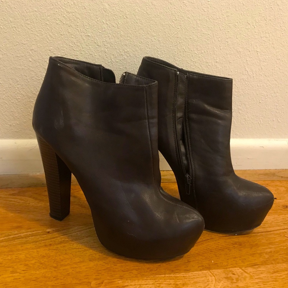 Dark Brown High Heeled Booties